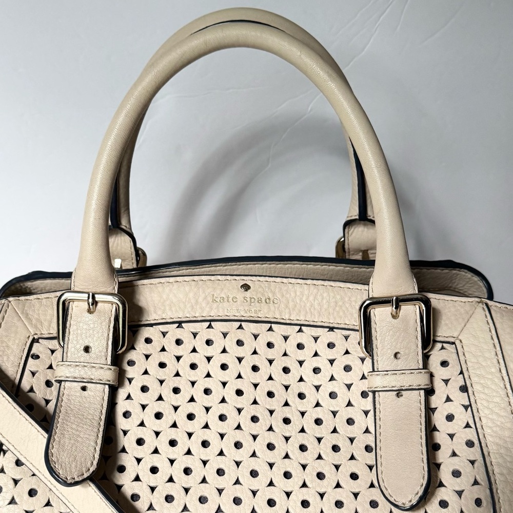 kate spade New York Mercer Isle Sloan Satchel Beige Leather - Picture 7 of 16